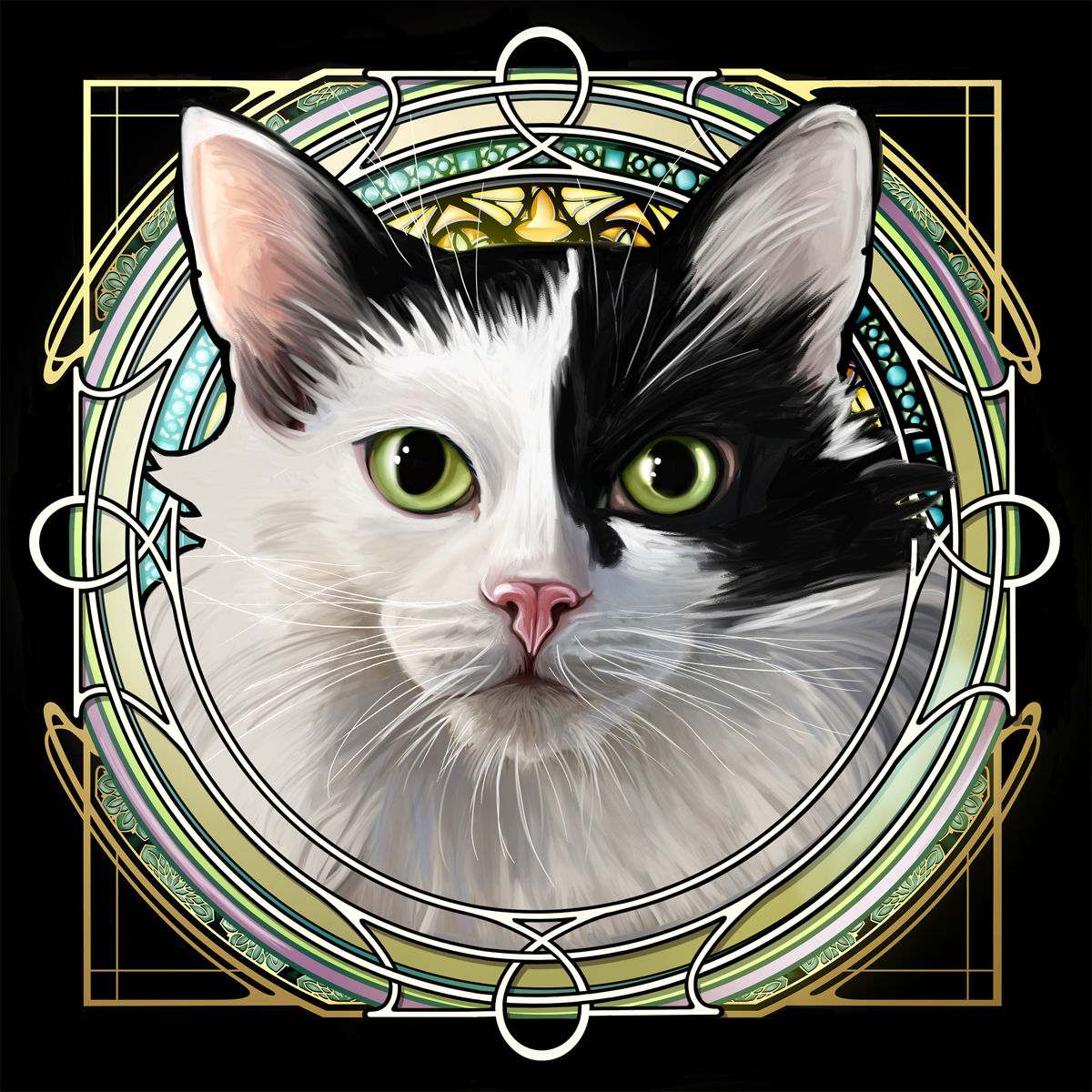 Art Nouveau Cat Portrait - Image 10