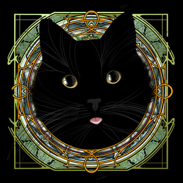 Art Nouveau Cat Portrait - Image 4