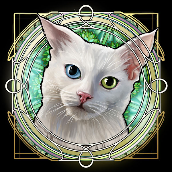 Art Nouveau Cat Portrait - Image 11