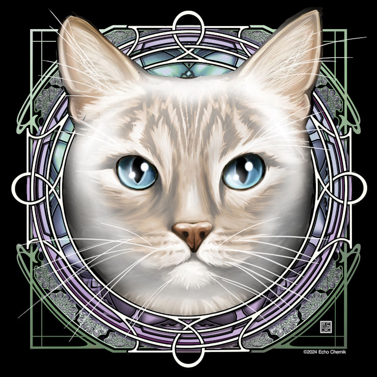 Art Nouveau Cat Portrait - Image 5