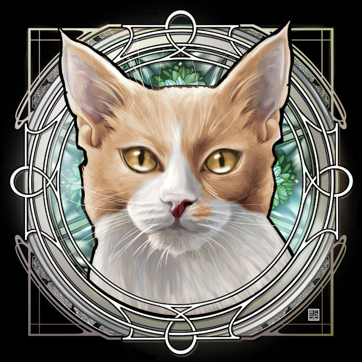 Art Nouveau Cat Portrait - Image 6