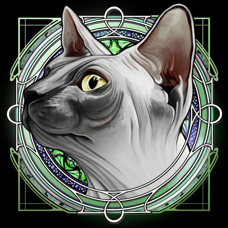 Art Nouveau Cat Portrait - Image 7