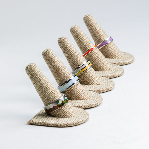 Opal & Argentium Silver Cremation Ring - 6 mm - Image 4