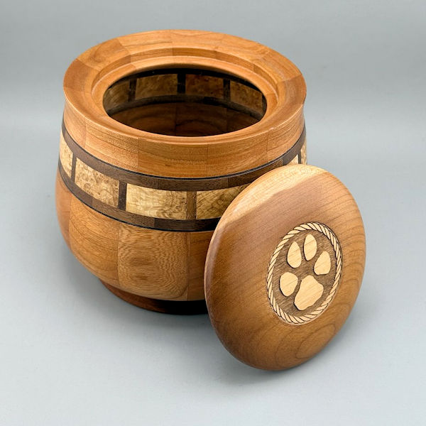 Cherry, Walnut and Burl Pet Urn - 60 ci - Image 5