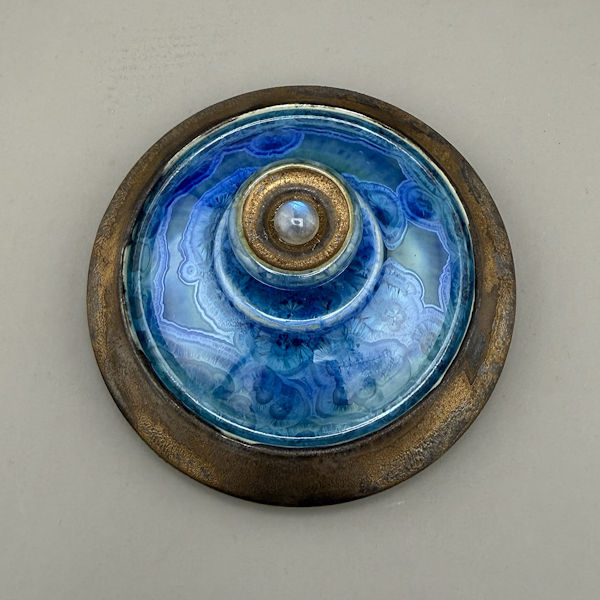 Deep Blue Ceramic Crystalline Glaze Pet Urn - 58 ci - Image 2