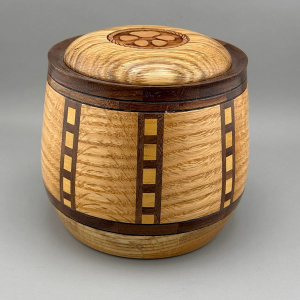 Red Oak, Walnut and Alder Pet Urn - 55 ci - Image 3