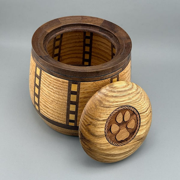 Red Oak, Walnut and Alder Pet Urn - 55 ci - Image 4
