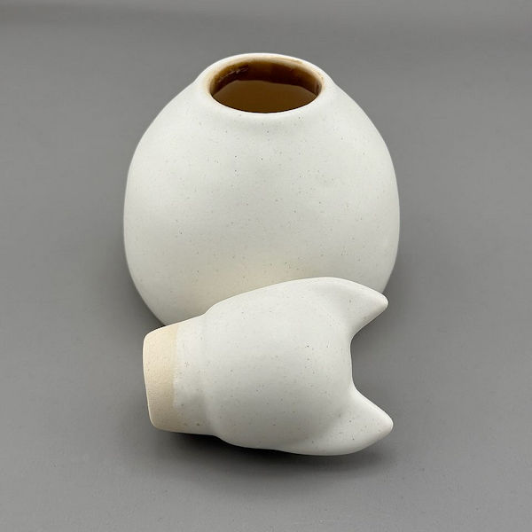 Ceramic Cat Urn - White 5" - Image 3