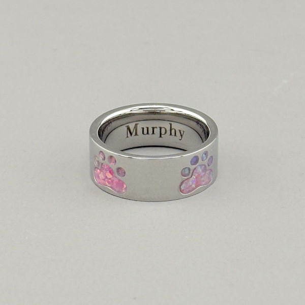 Paw Print Opal Cremation Ring - Image 4