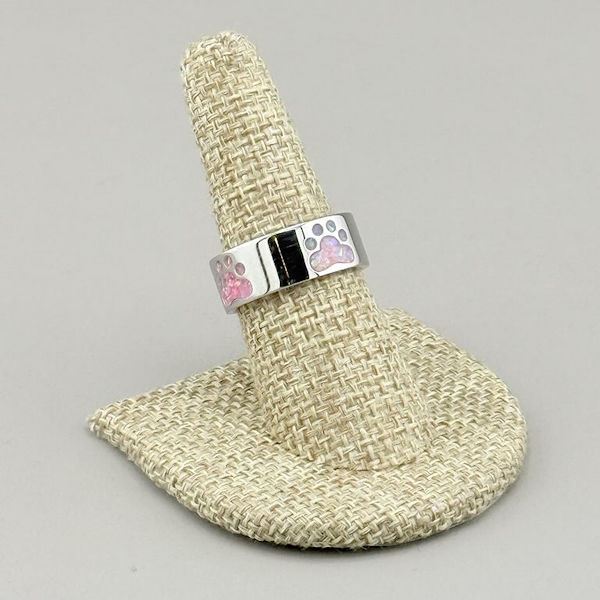 Paw Print Opal Cremation Ring - Image 3