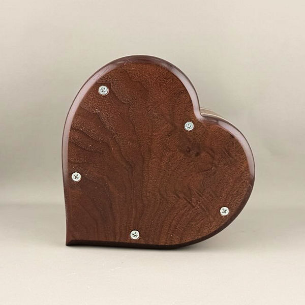 Figured Walnut & Maple Heart Urn - 35 ci - Image 4